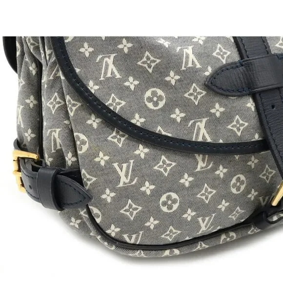 Louis Vuitton Monogram Idile Saumur PM Shoulder Bag Canvas Leather Ankle Blue - Picture 6 of 8